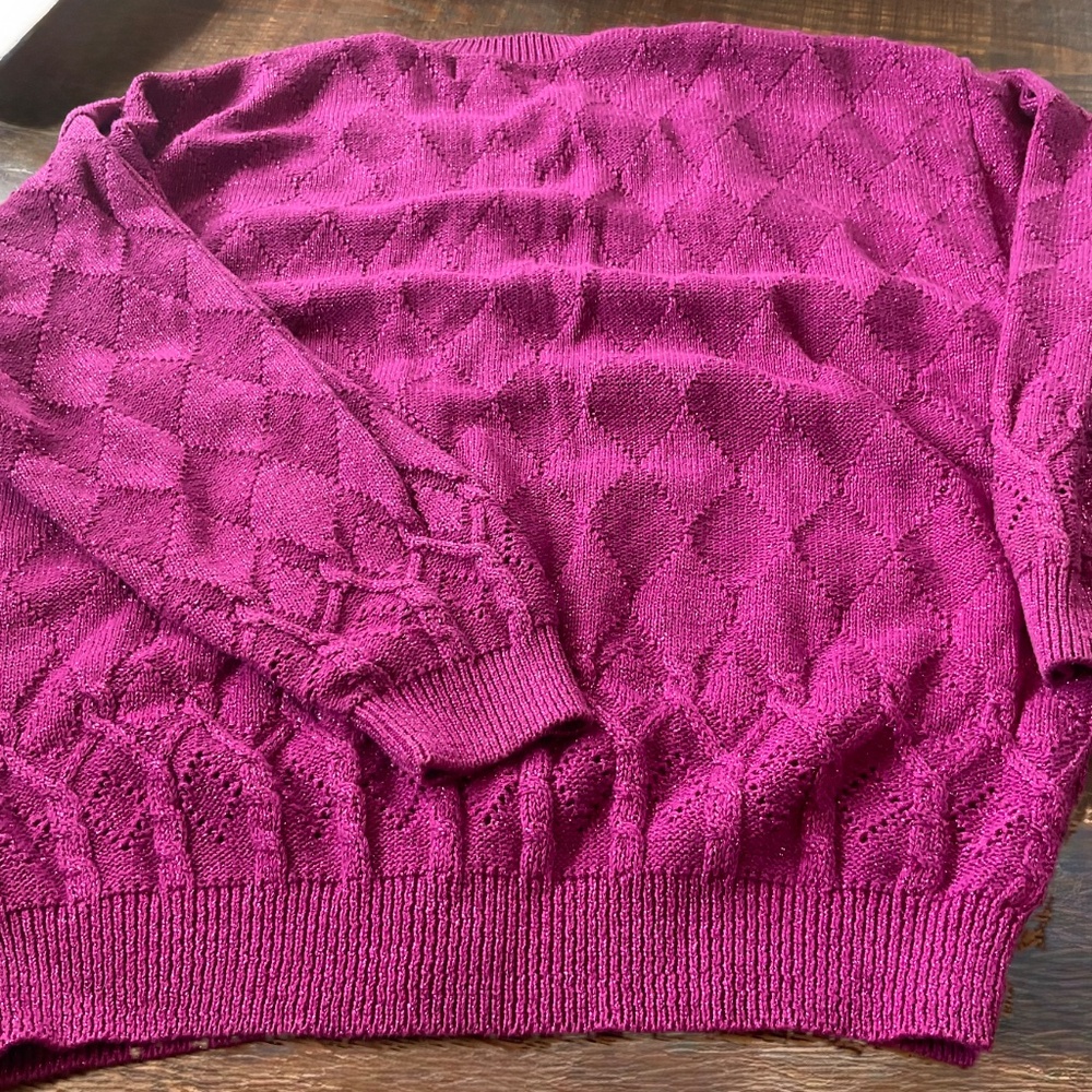 EATONS PETITE    VINTAGE    Hot Pink sweater  size LARGE RETIRED - Picture 7 of 10